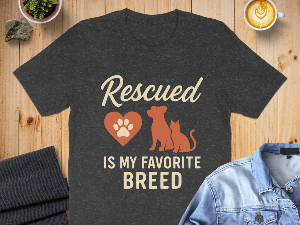 Rescued Is My Favorite Breed T-shirt for Pet Lovers