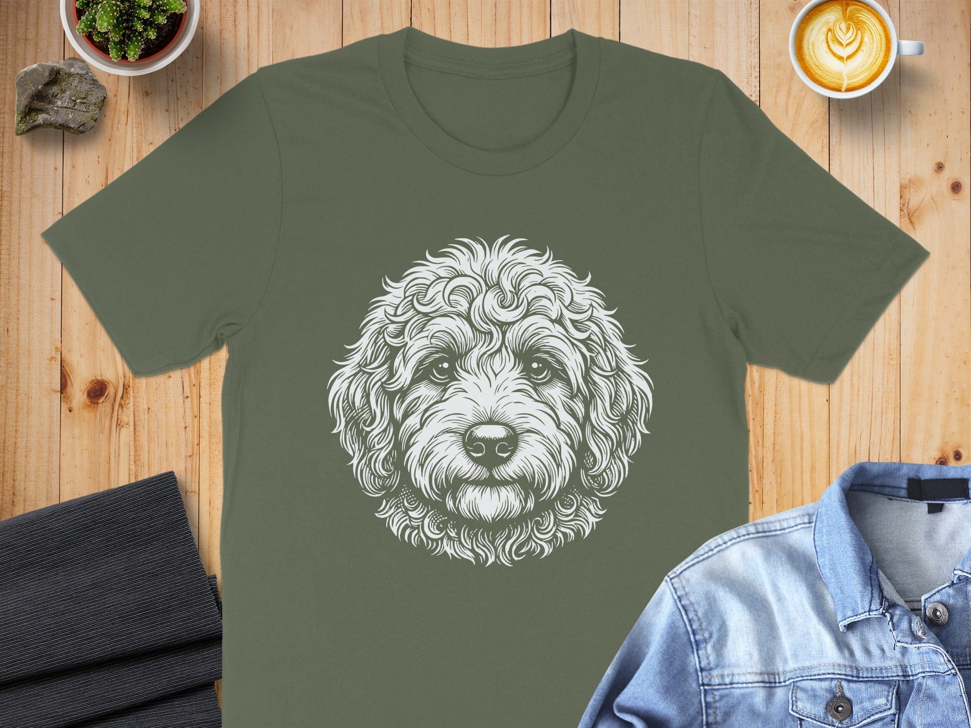 Cute Dog Face Detailed Graphic T-Shirt for Pet Lovers