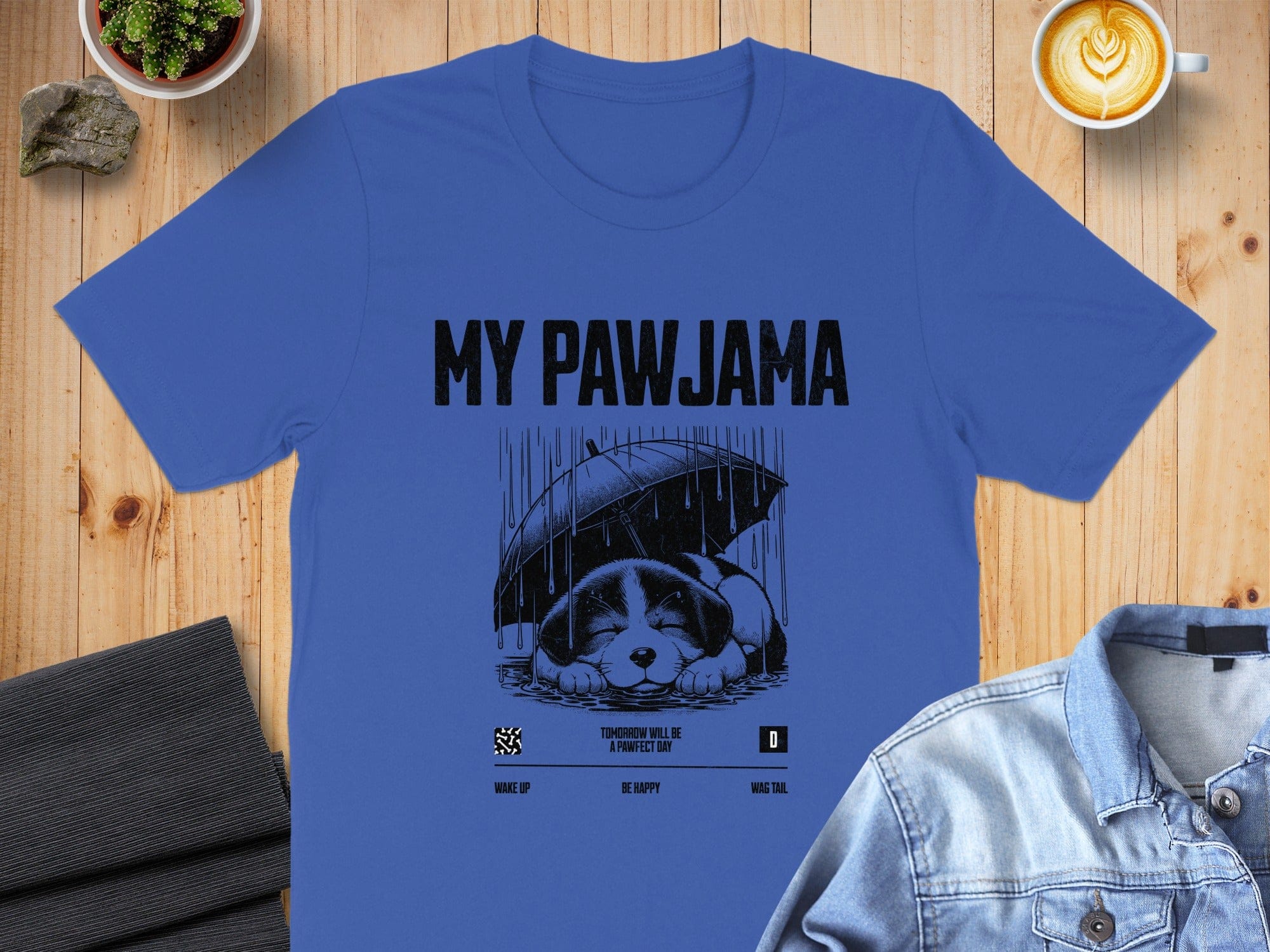 My Pawjama Graphic Tee Sleepy Dog Under Umbrella