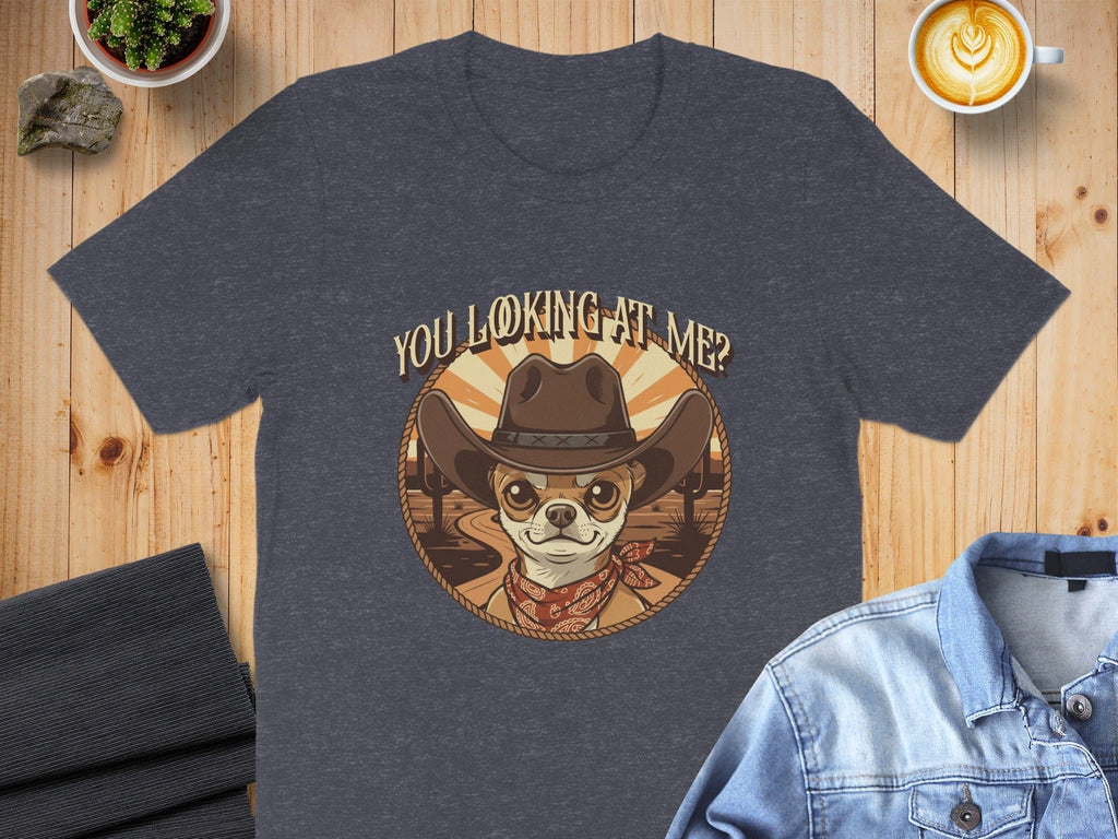 You Looking At Me Cowboy Dog Illustration T-shirt
