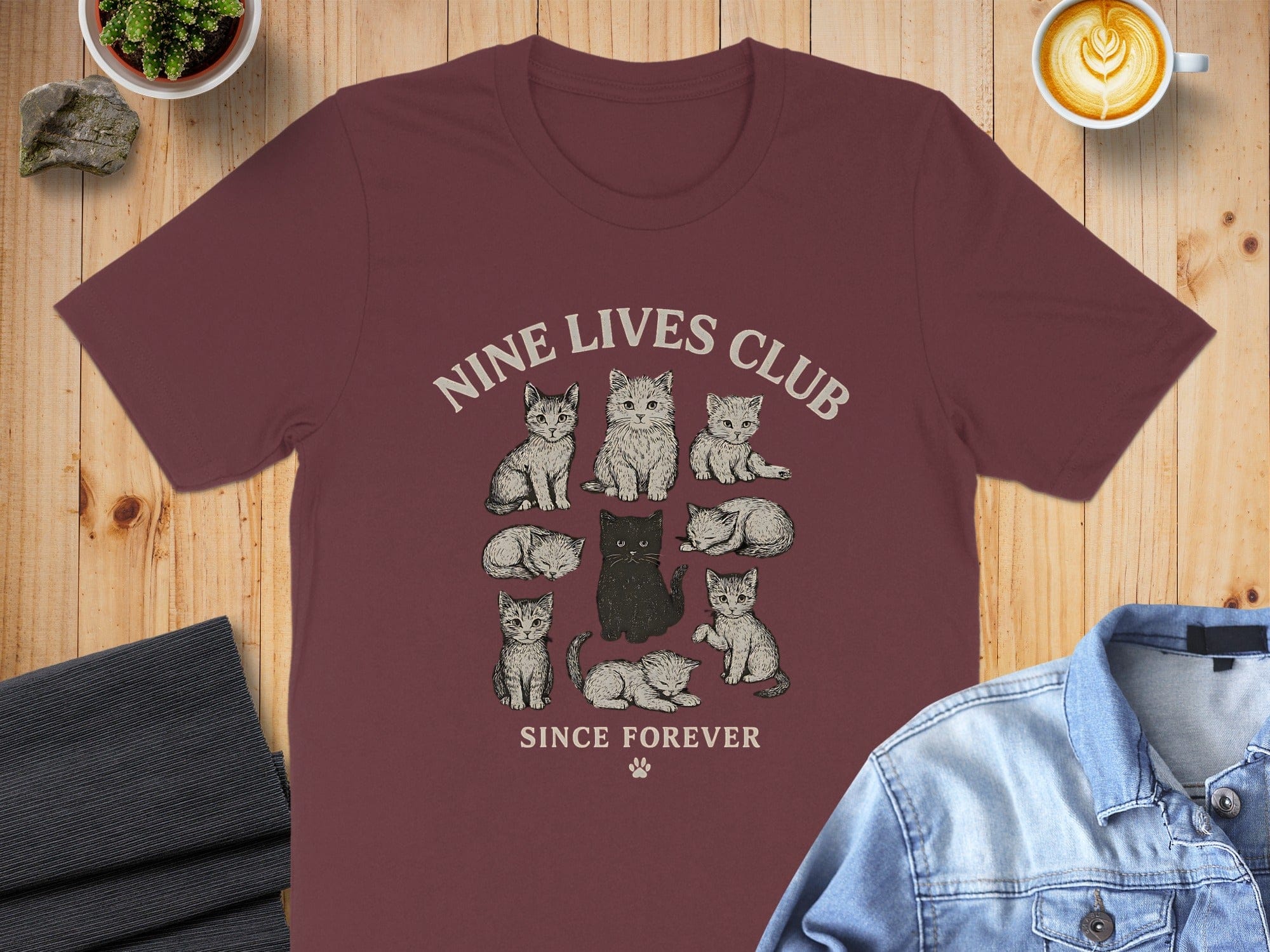 Nine Lives Club Since Forever Cat T-Shirt
