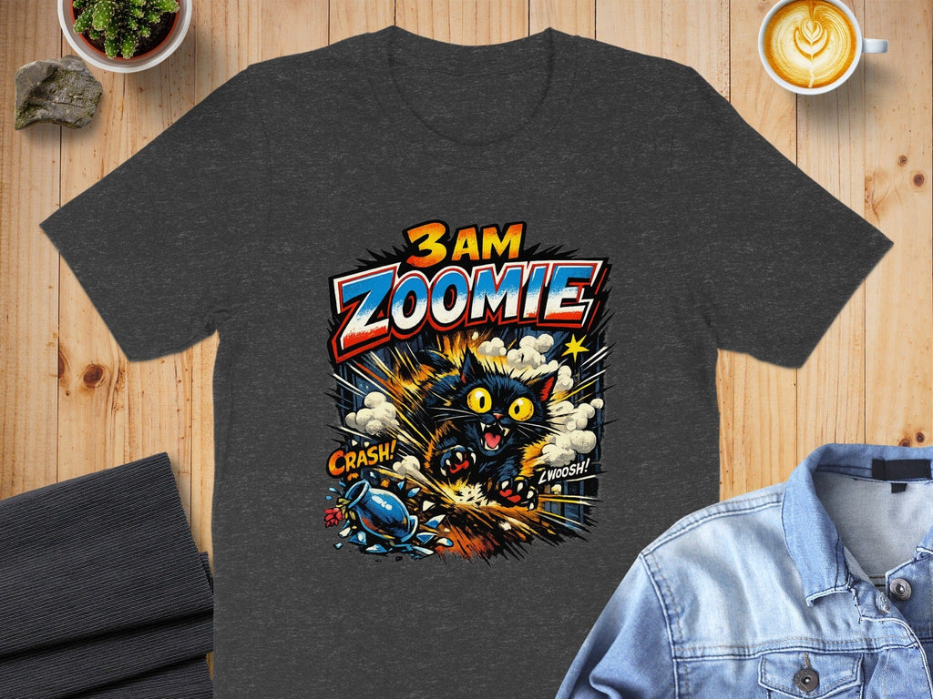 3AM Zoomie Funny Cat Comic Graphic T-shirt