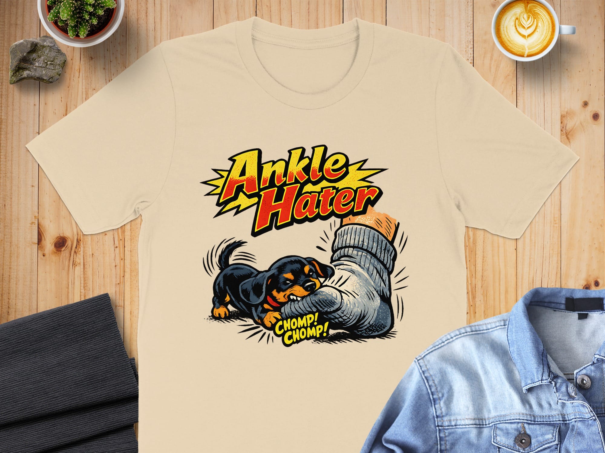 Ankle Hater Chomp Chomp Funny Dog Bite T-Shirt