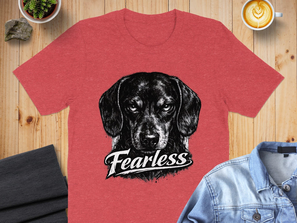 Fearless Dog Graphic Red T-Shirt