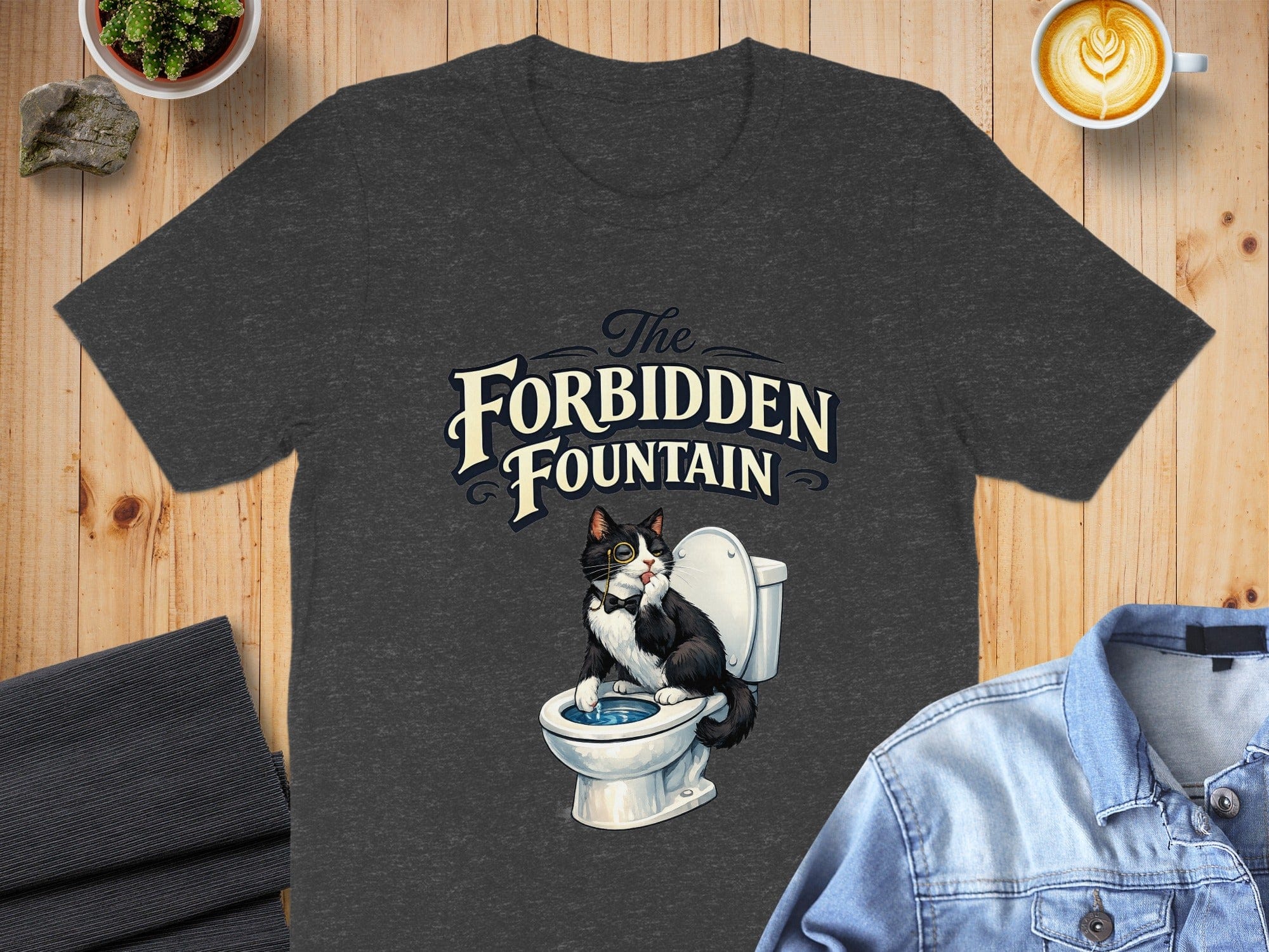 The Forbidden Fountain Cat and Toilet Graphic Tee