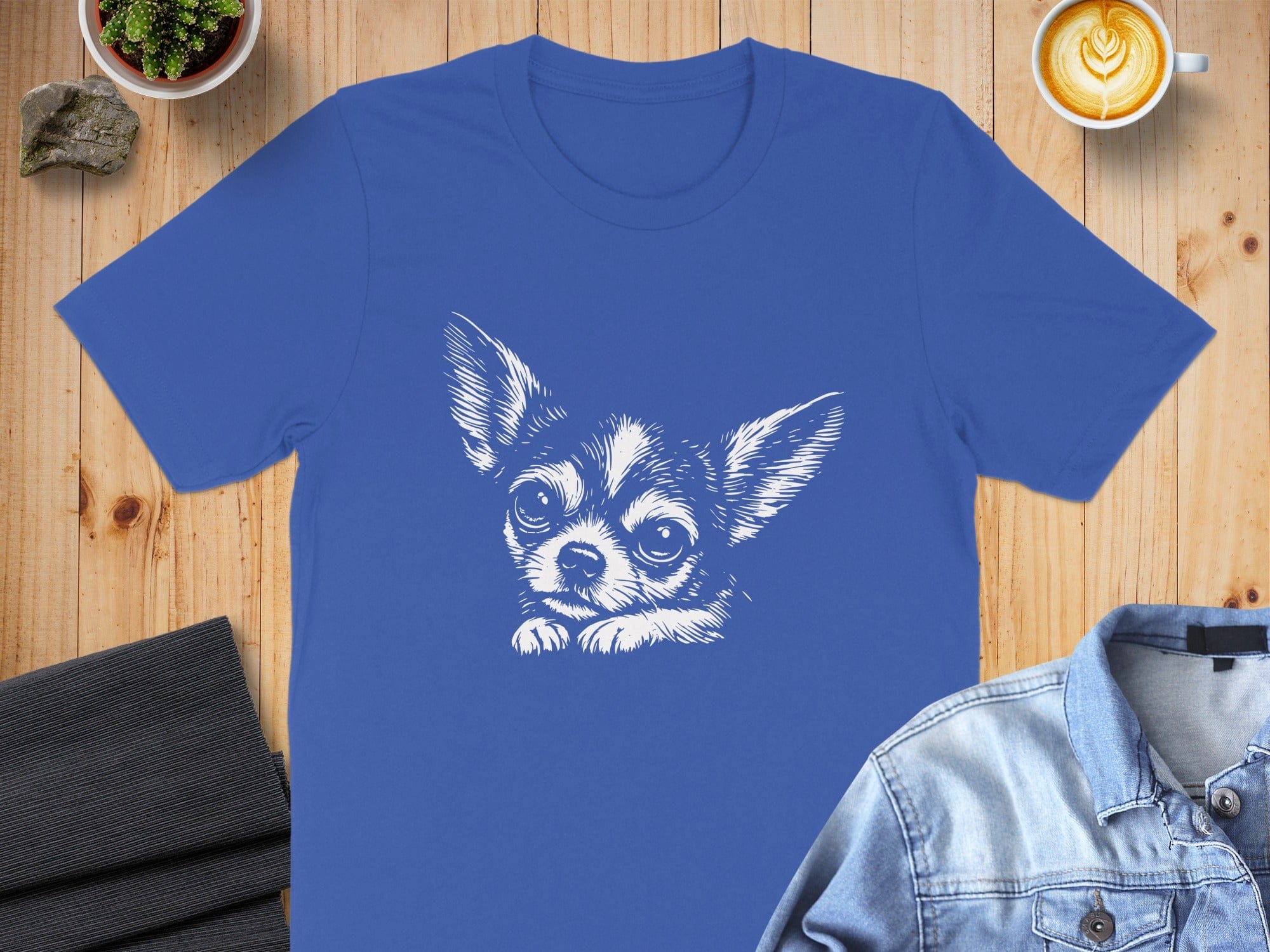 Cute Chihuahua Face Graphic Print T-shirt