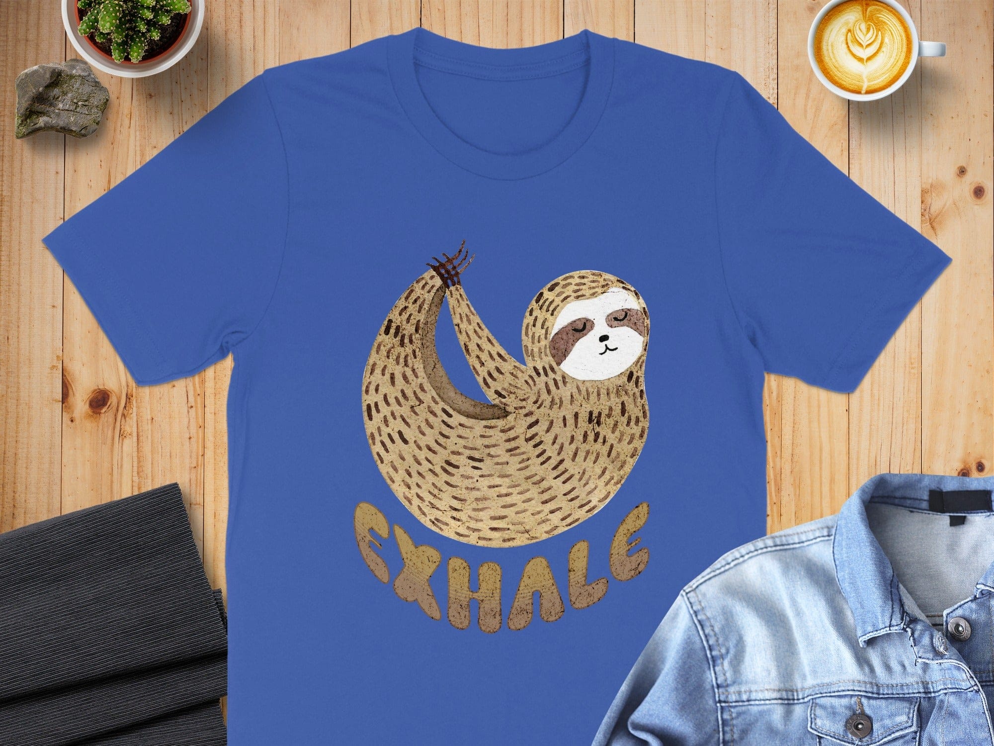 Exhale Sloth Design for Relaxed Style T-shirt