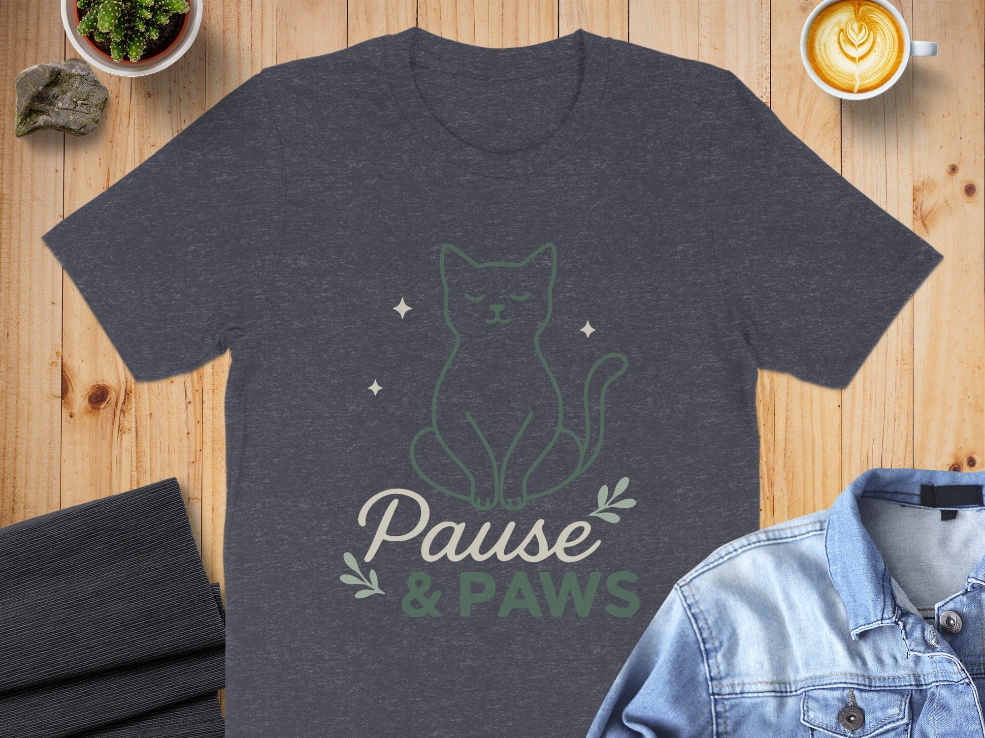 Pause & Paws Graphic Cat T-Shirt