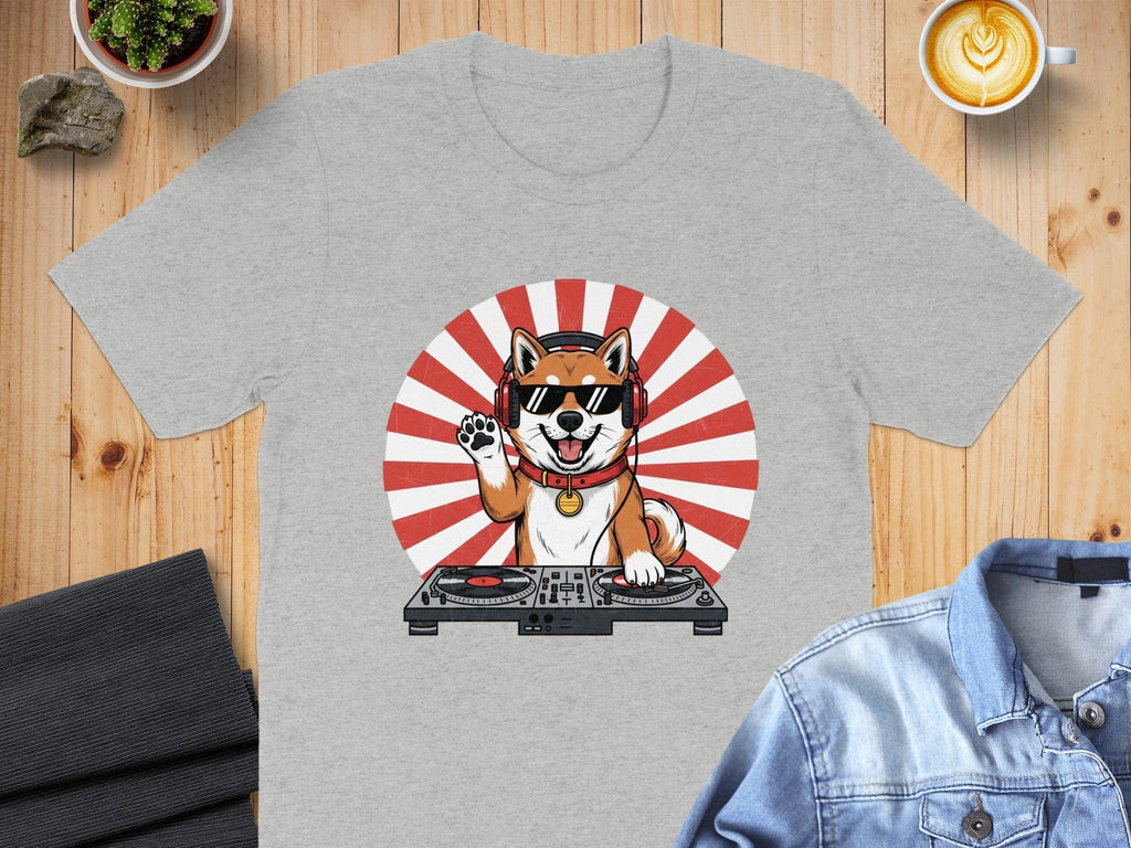 Cool DJ Shiba Inu Graphic Design TShirt For Men And Women