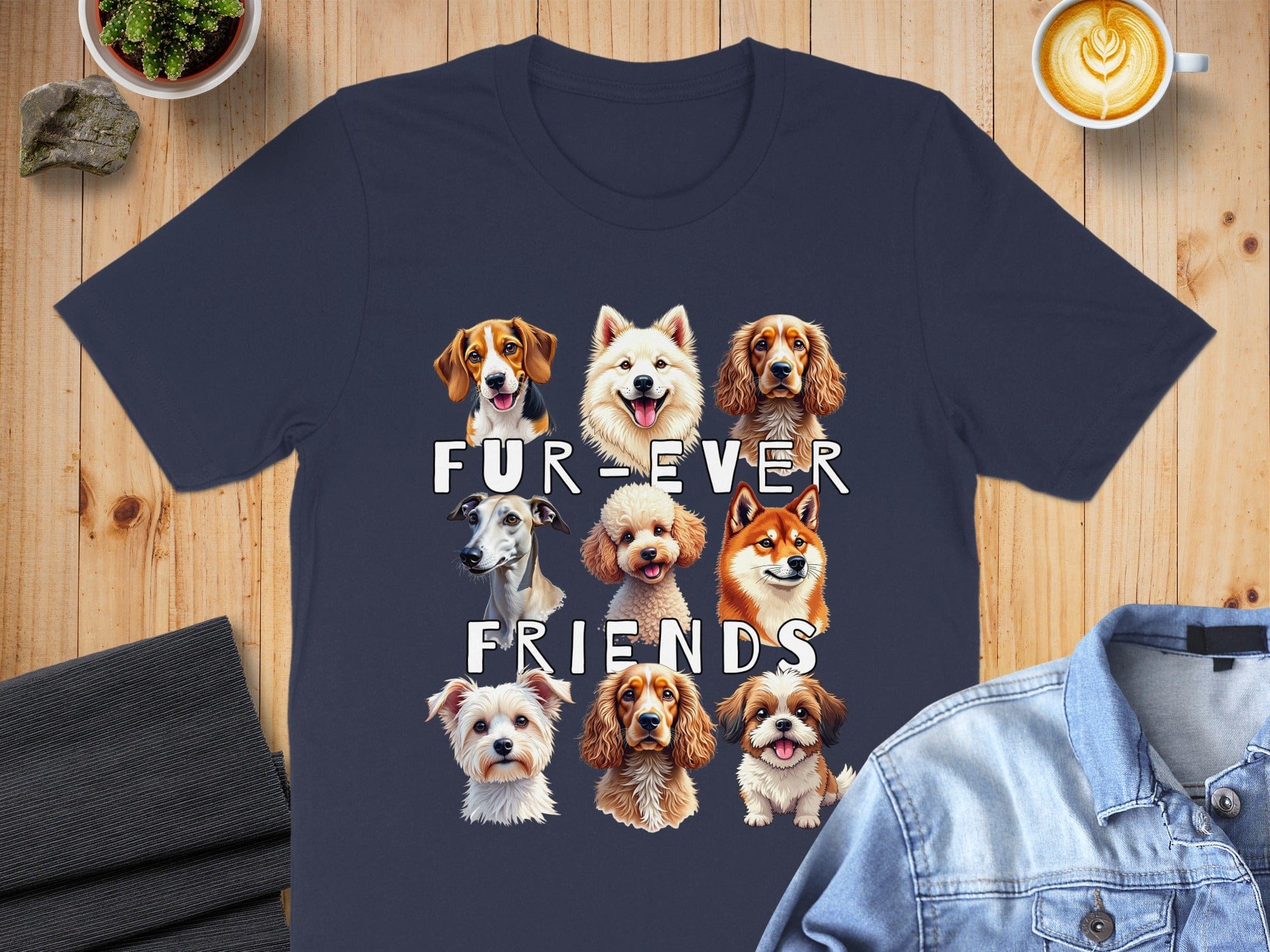 Furever Friends Cute Dog Graphic T-shirt