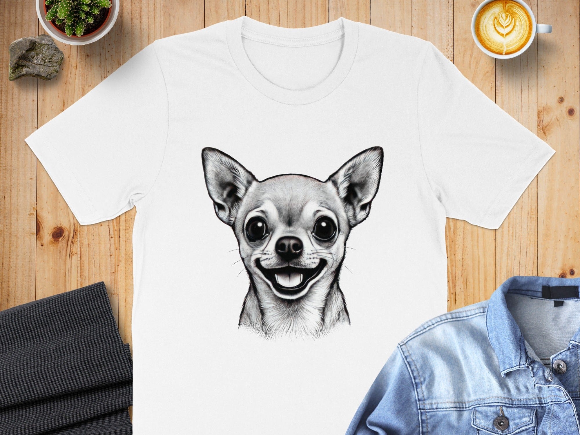Smiling Chihuahua Graphic Print T-shirt