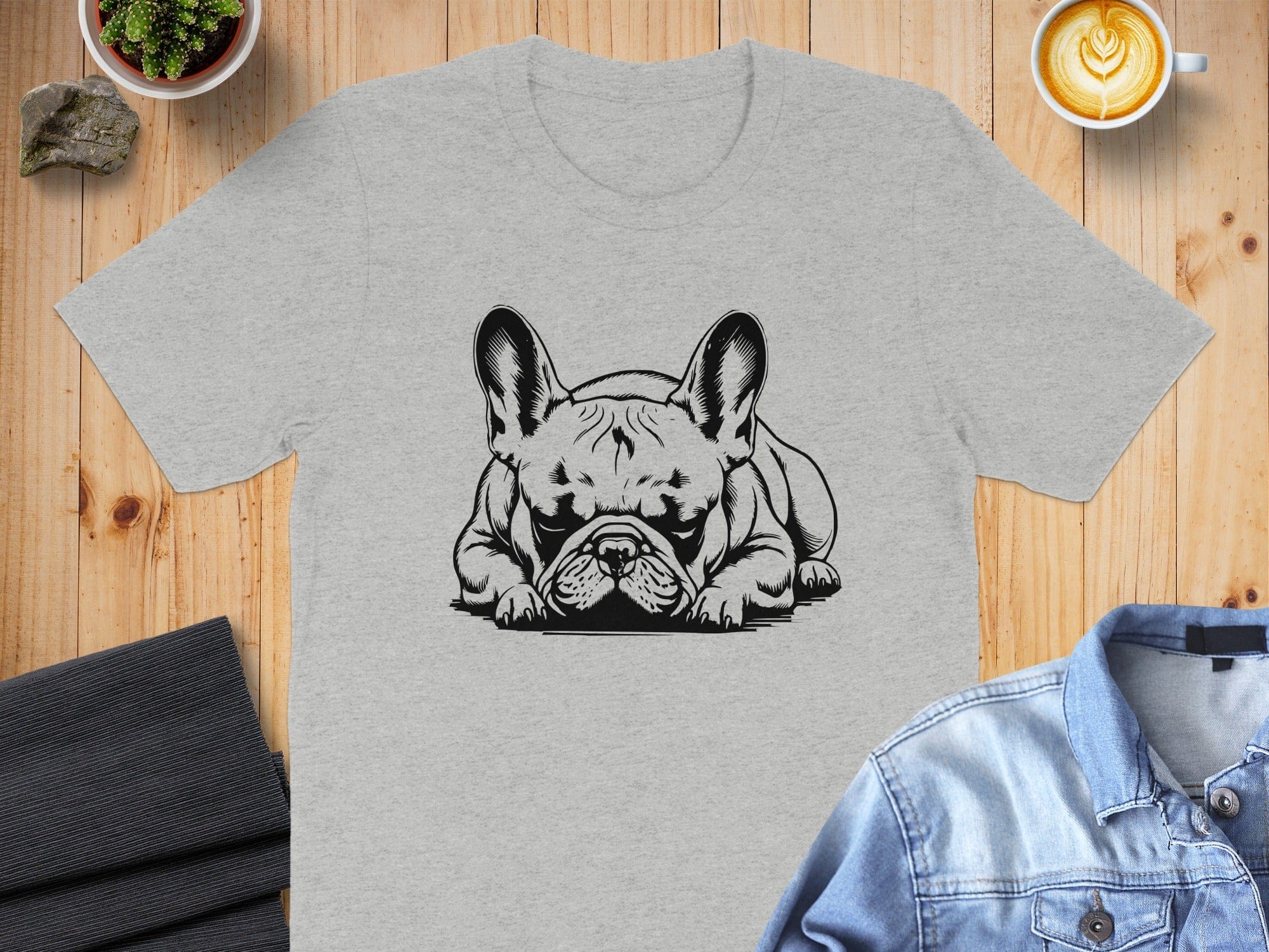 Cute Sleeping French Bulldog Graphic T-Shirt Product