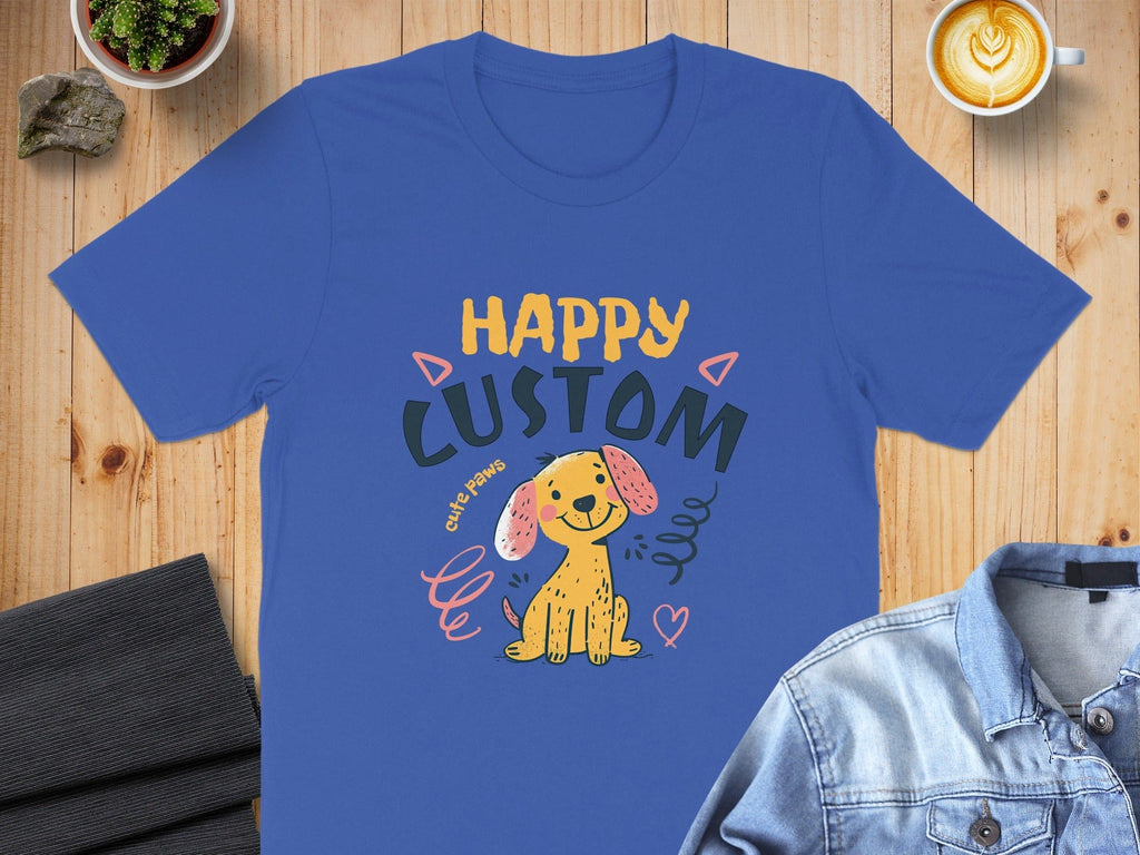 Happy Custom Cute Puppy Design Graphic T-Shirt