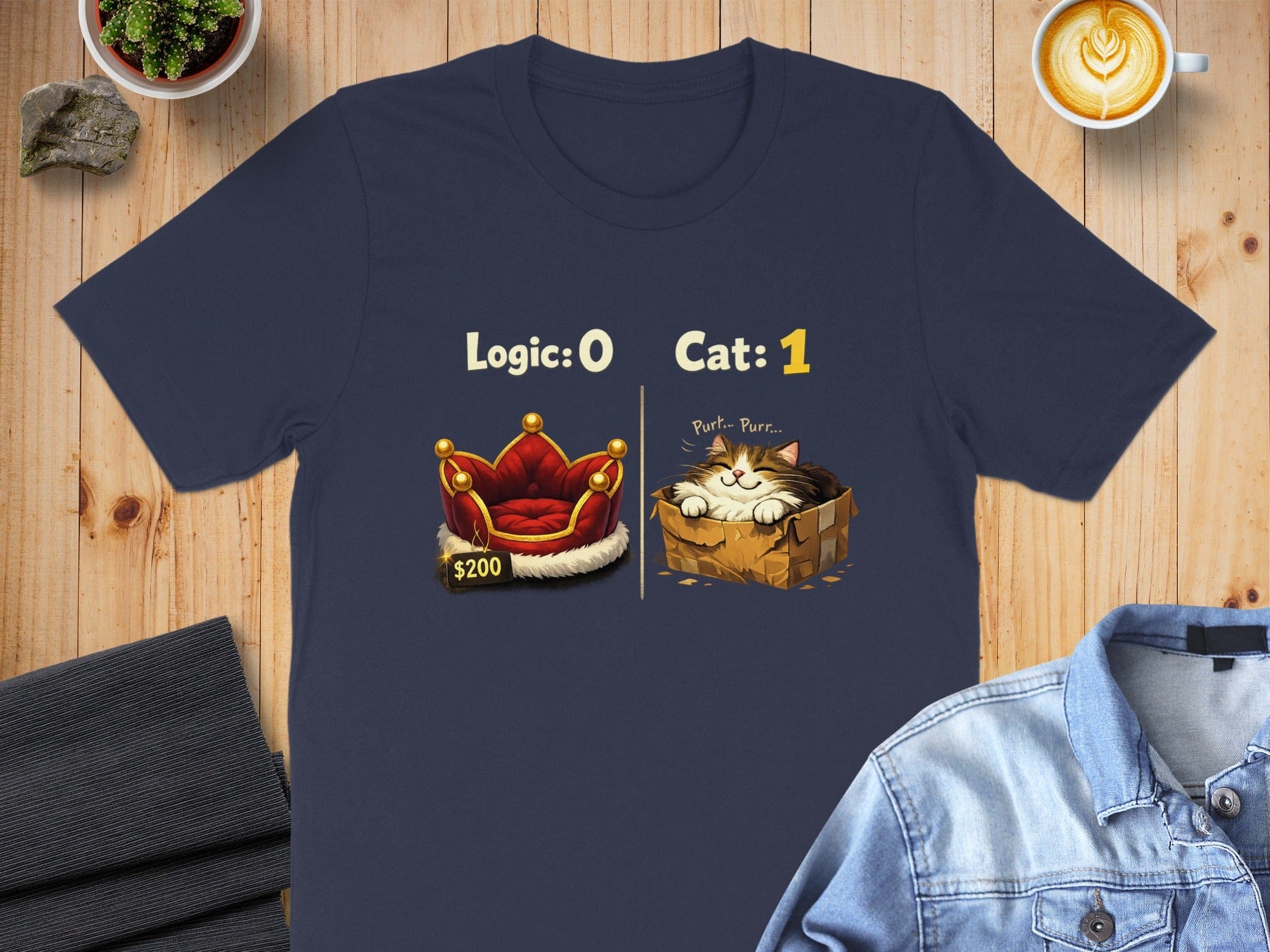 Logic 0 Cat 1 Funny Pet Lover Graphic T-shirt