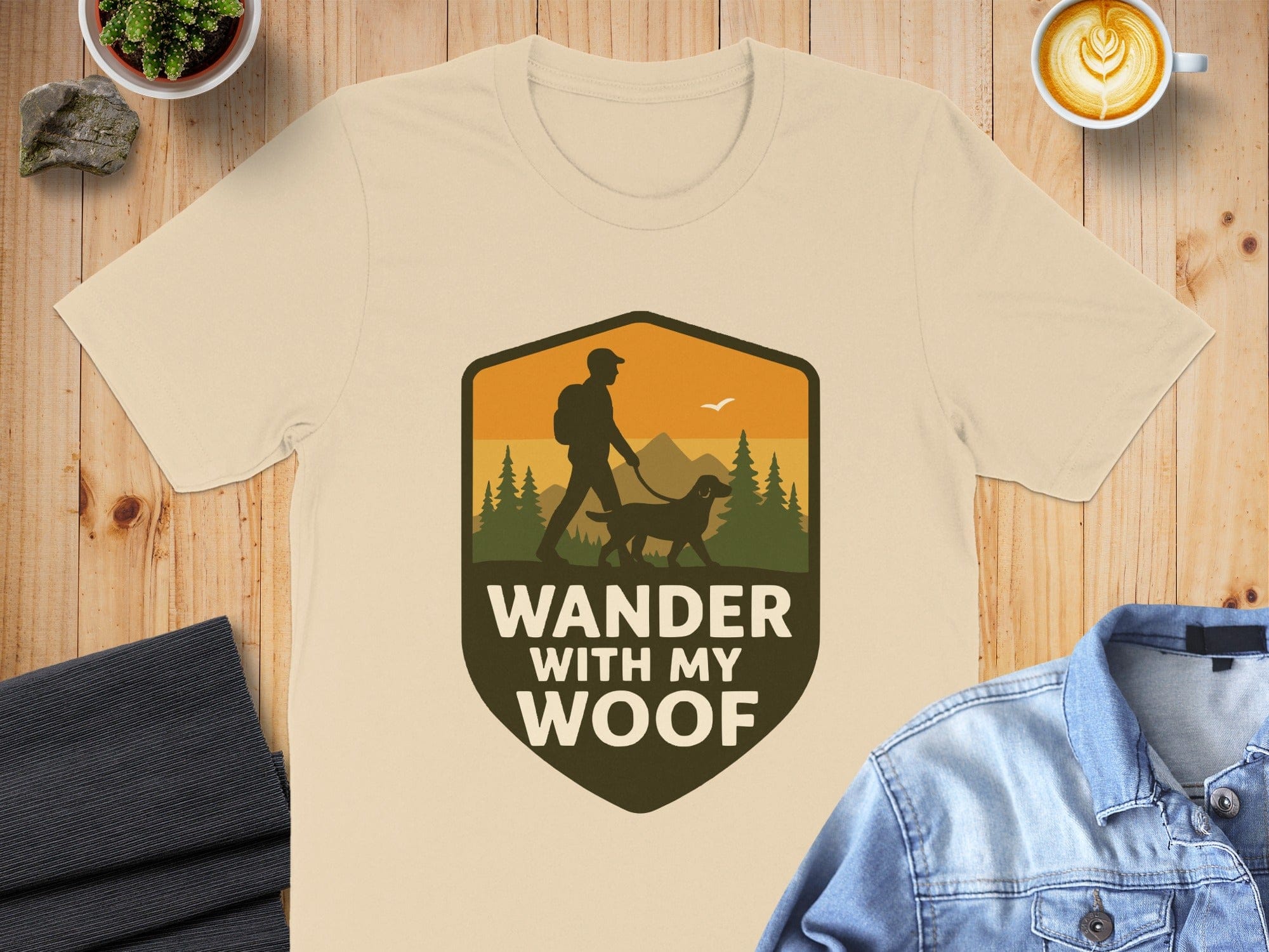 Wander With My Woof T-shirt Fun Outdoor Adventure Tee