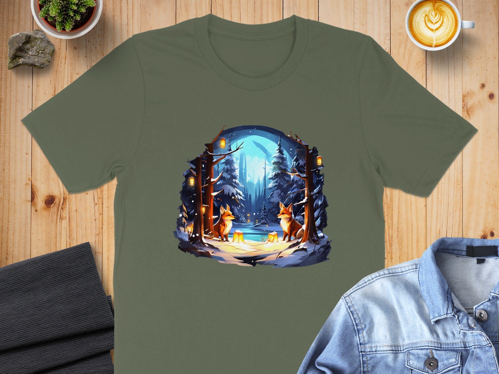 Enchanted Forest Scene with Woodland Animals Shirt