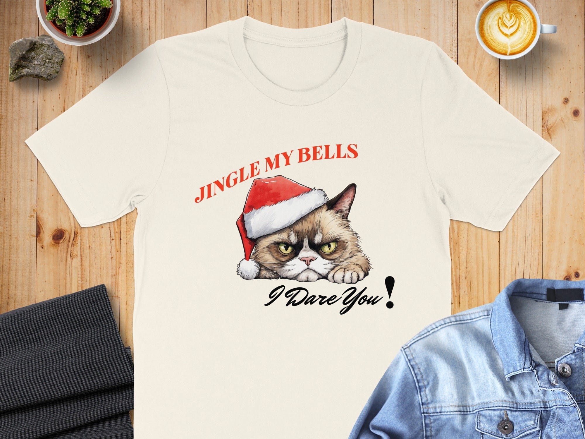 Grumpy Cat Santa Jingle My Bells I Dare You T-shirt