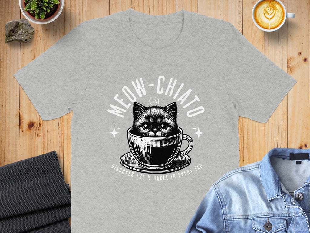 Meow-Chiato Cat Discover the Miracle in Every Sip T-shirt