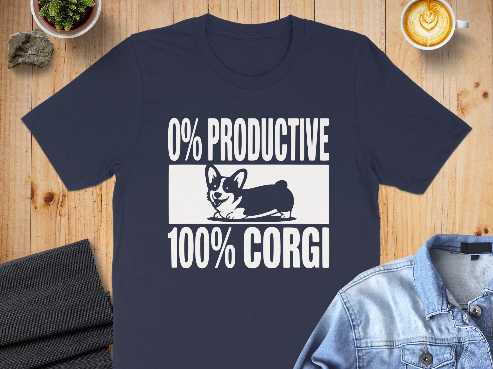 0% Productive 100% Corgi T-shirt