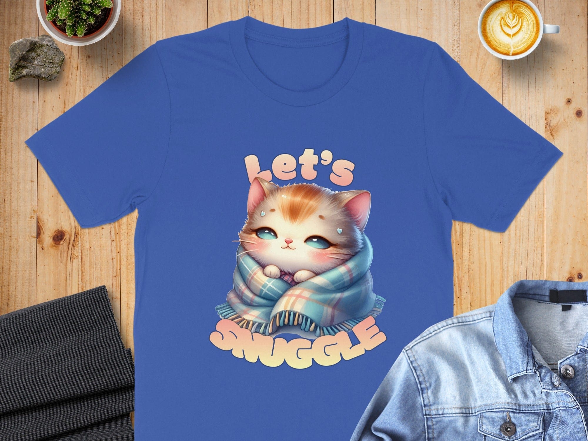 Let's Snuggle Cute Kitten Illustration T-shirt