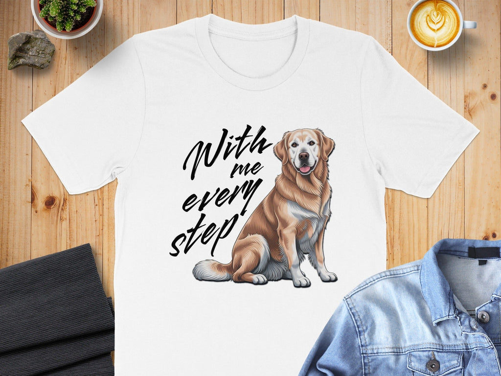 With me every step dog graphic t-shirt