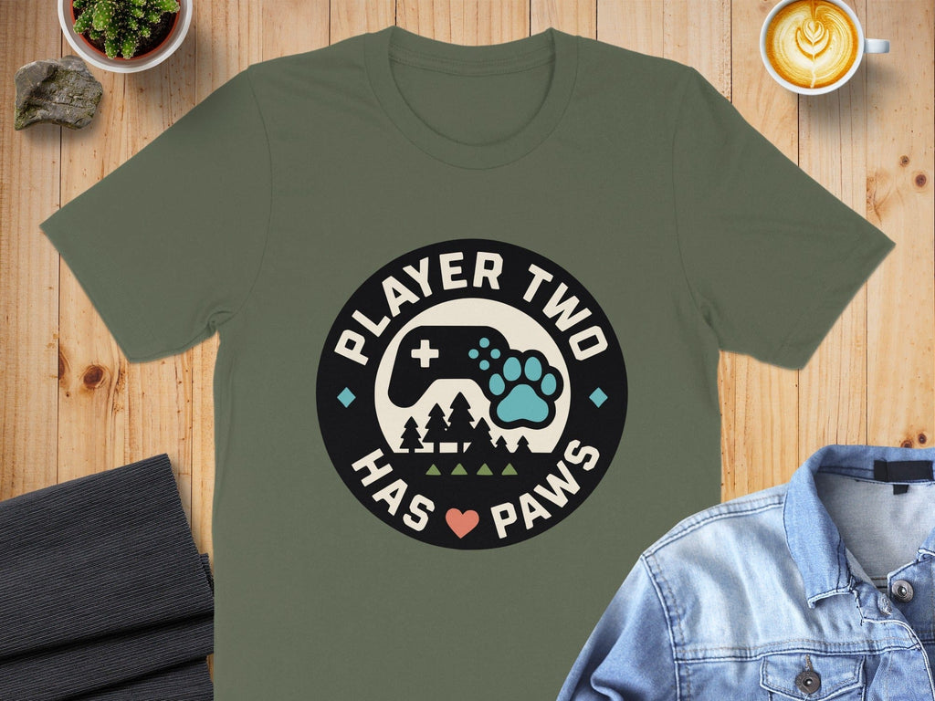 Player Two Has Paws Gaming Themed Shirt