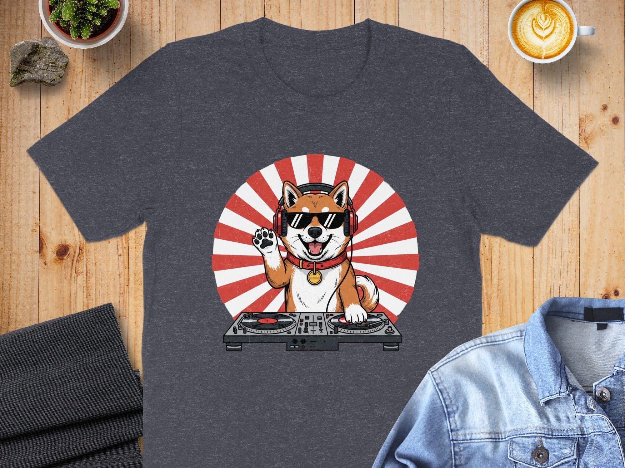 Dapper Shiba Inu DJ Spinning Vinyl Cool T-Shirt