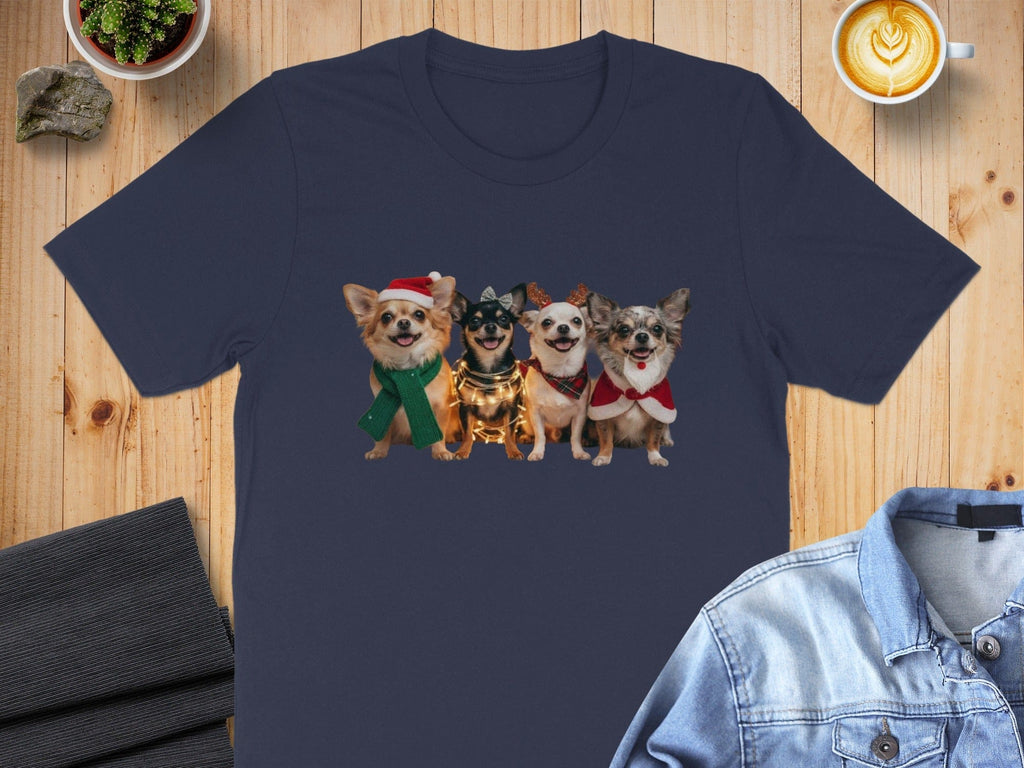 Festive Dogs with Christmas Hats Graphic Tee