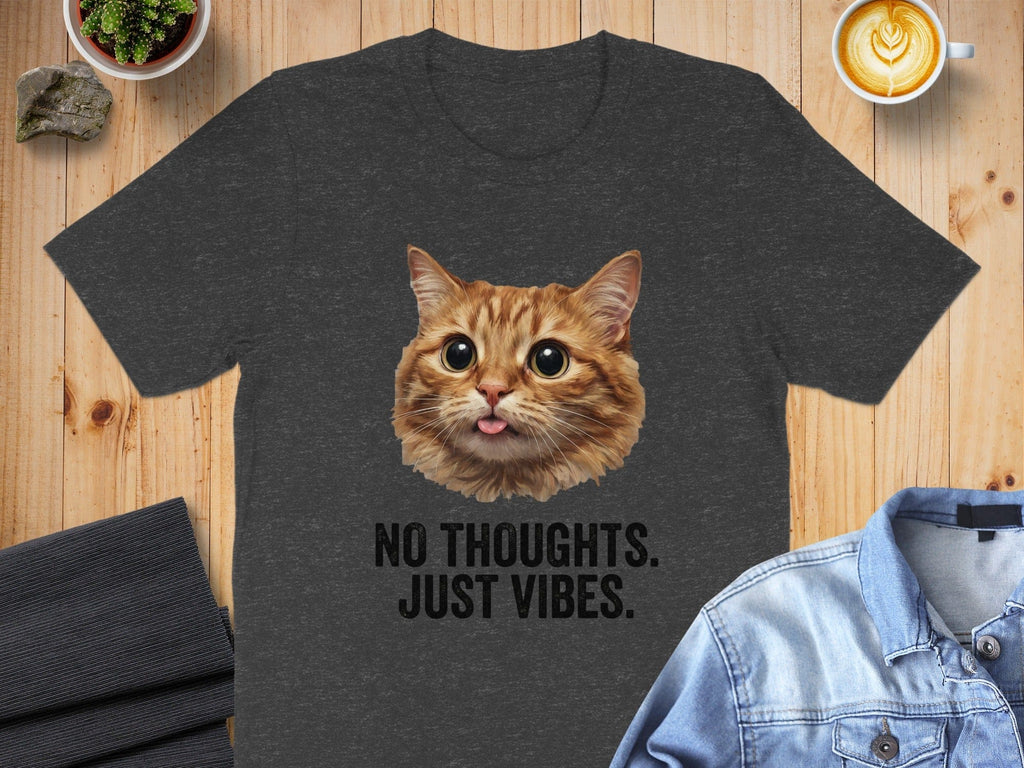 Orange Tabby No Thoughts Just Vibes T-Shirt