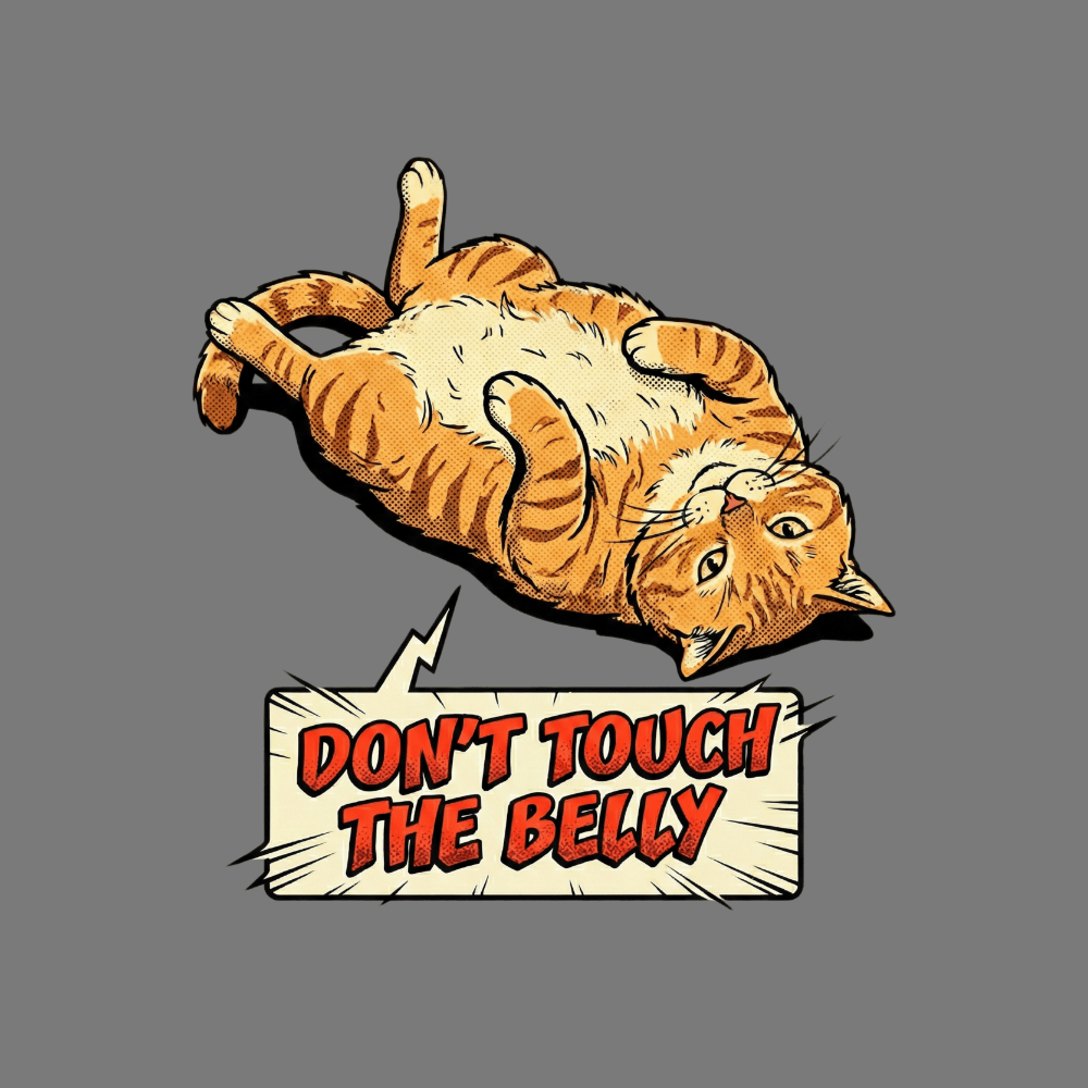 Don't Touch the Belly Funny Cat Graphic Design