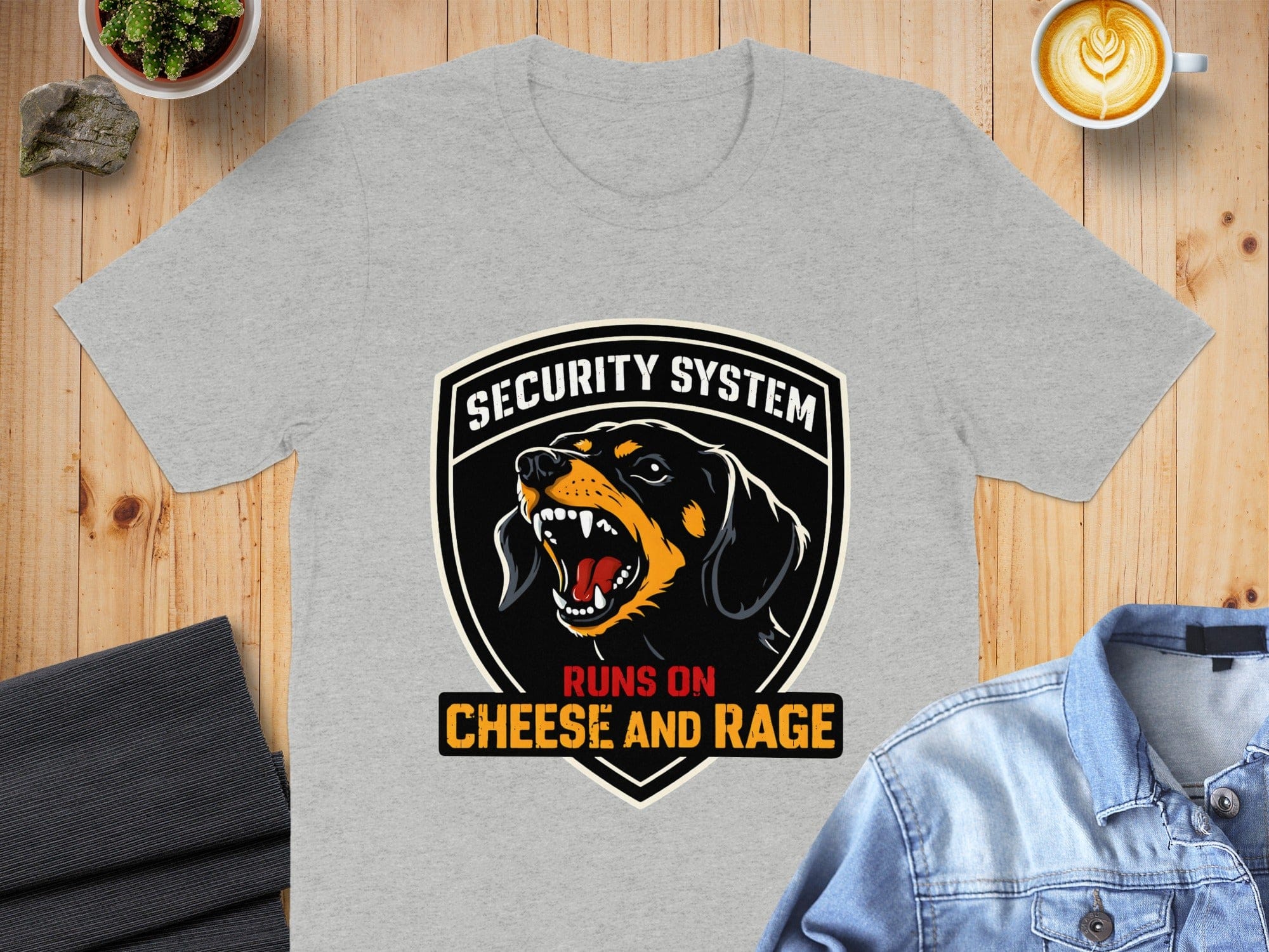 Security System Runs on Cheese and Rage T-shirt