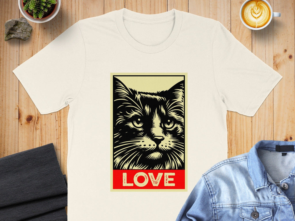 Love Graphic Cat Art T-Shirt Perfect for Cat Lovers