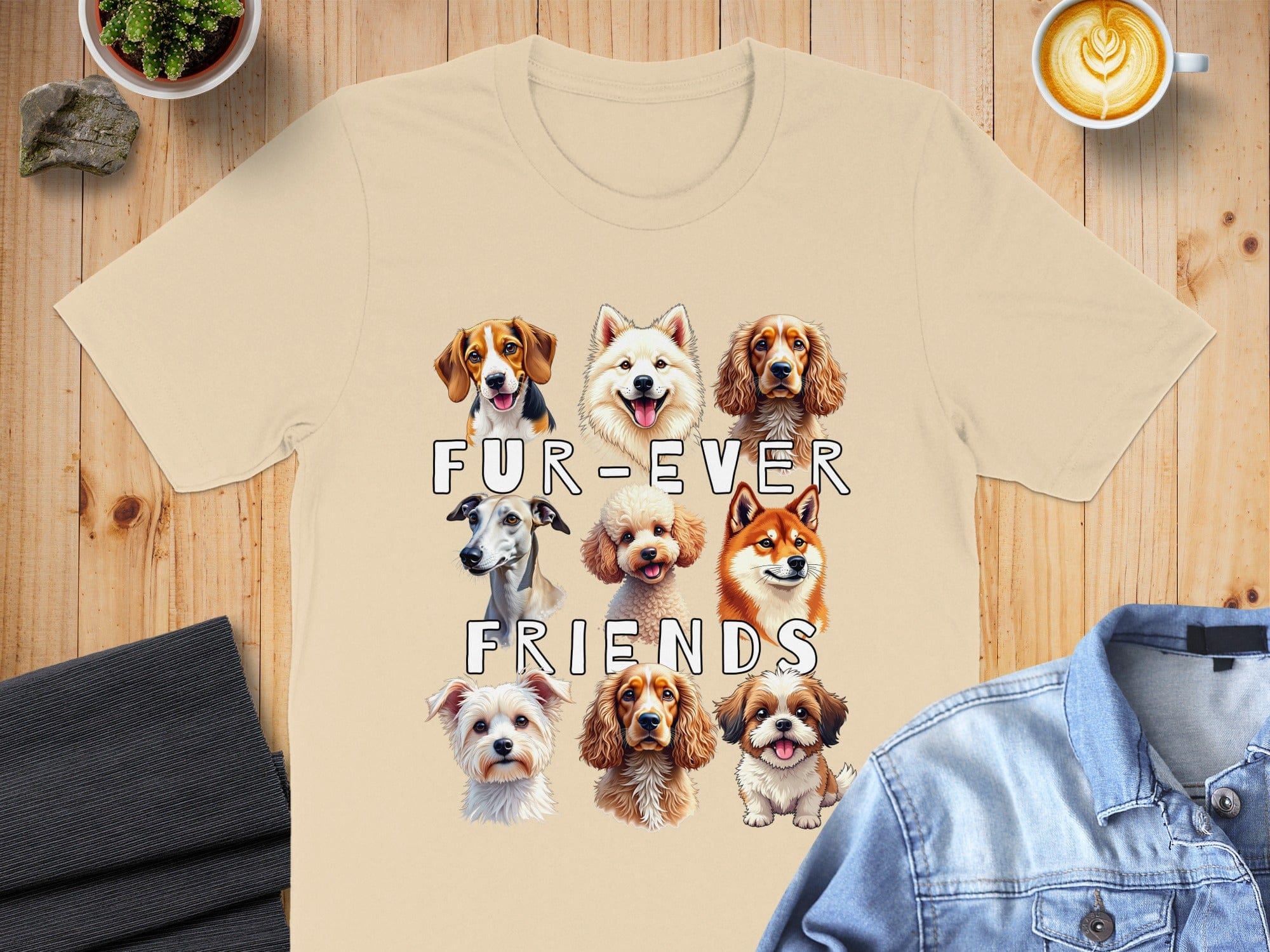 Adorable Furry Friend Faces Graphic Tee Product