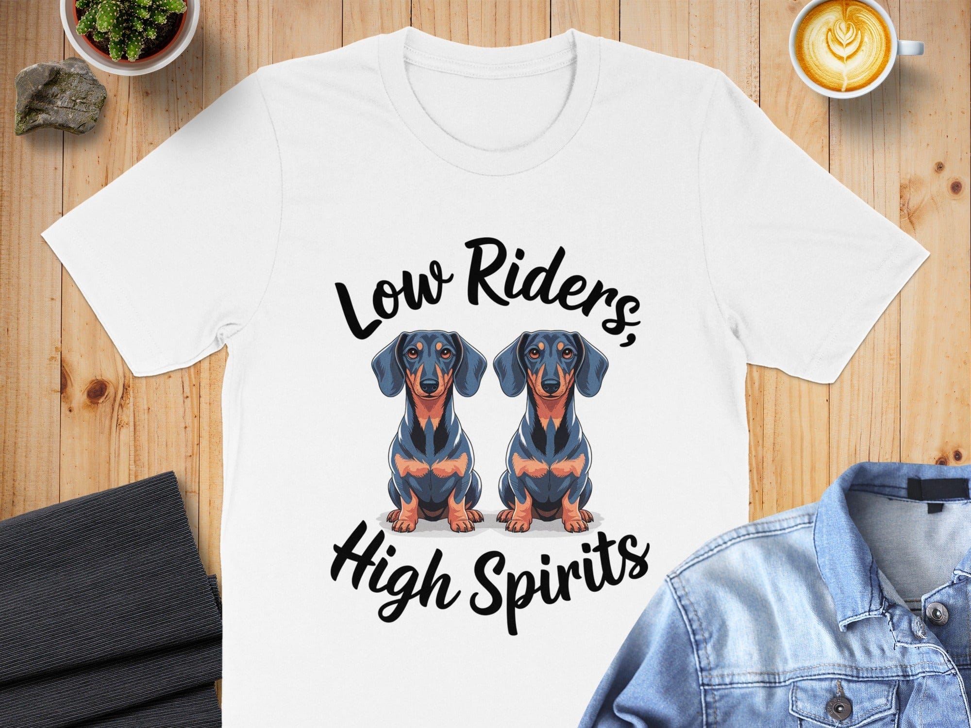 Low Riders High Spirits Funny Dog Lover T-shirt