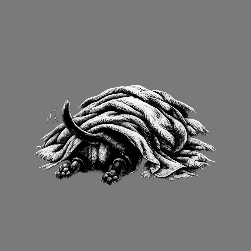 Funny Cat Wrapped in Blanket Illustration Art Print
