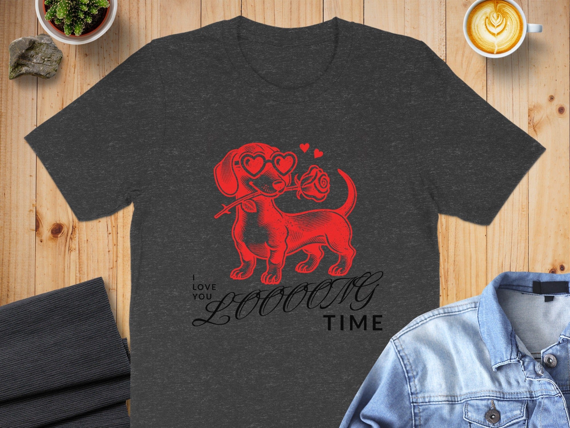 I Love You Loooong Time Dachshund Graphic T-Shirt