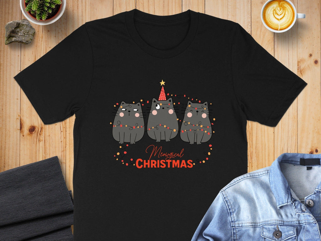 Meowy Cat Theme Celebrating Christmas Shirt