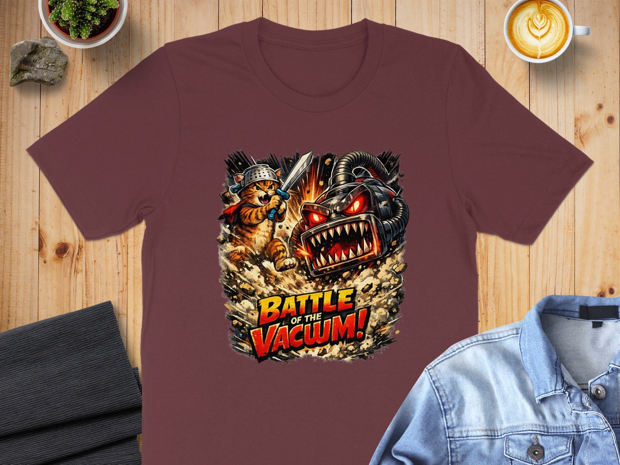 Battle of the Vacuum Cat vs Robot Vacuum T-shirt