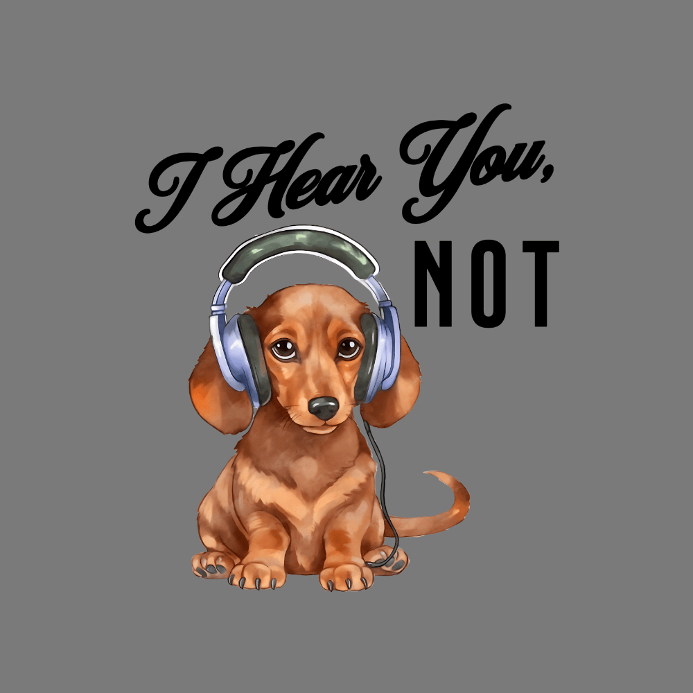 I Hear You Not Funny Dog with Headphones product