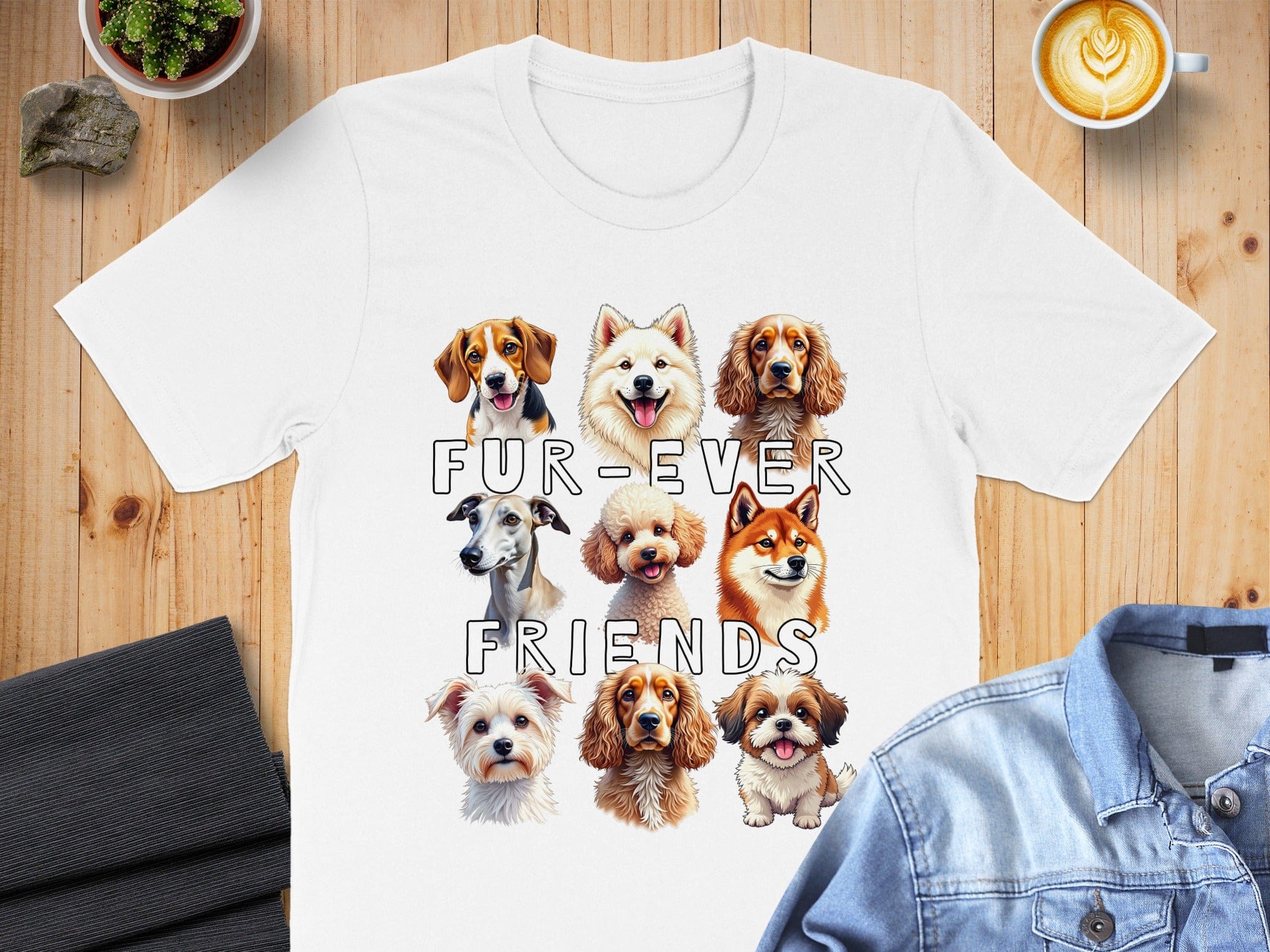 Cute Cartoon Dogs Fur-Ever Friends T-Shirt