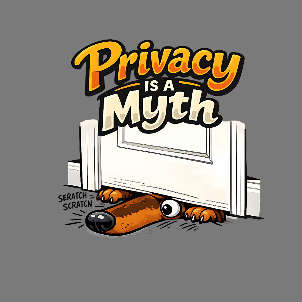Privacy Is A Myth Funny Graphic Dog Illustration Design