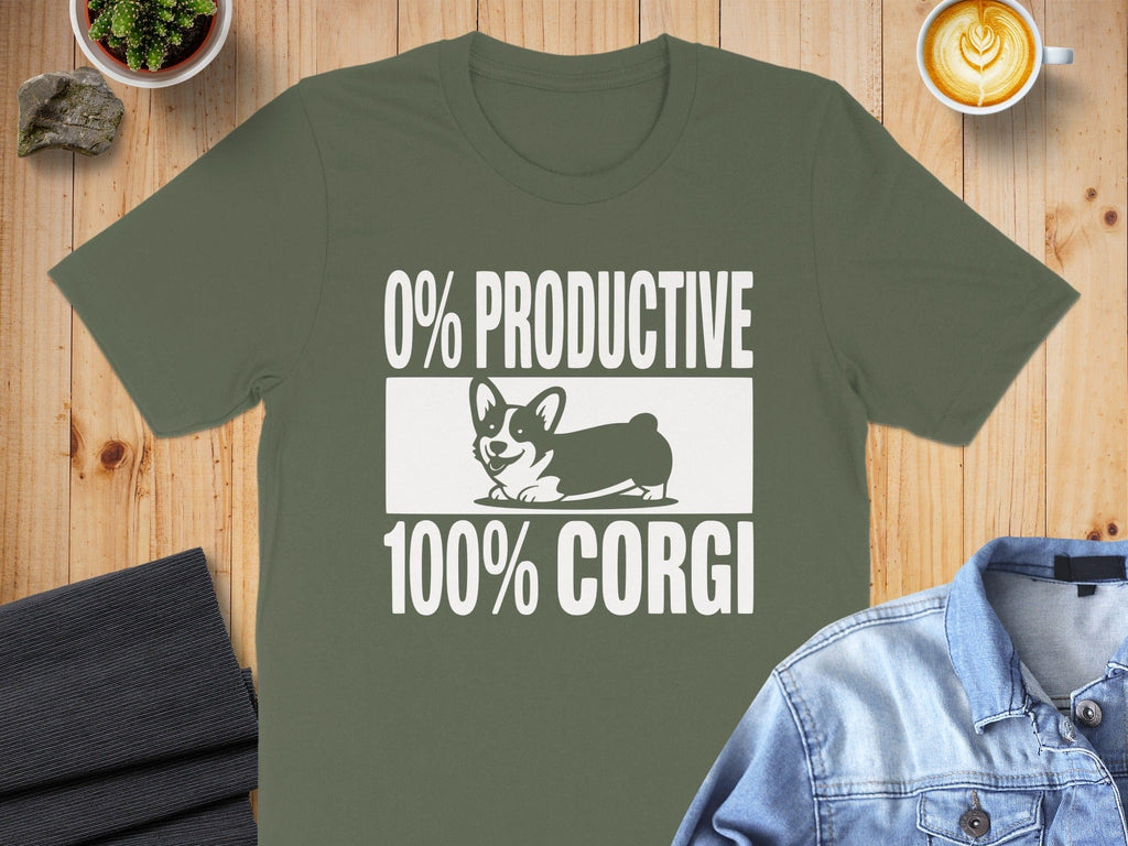 0 Percent Productive 100 Percent Corgi T-Shirt