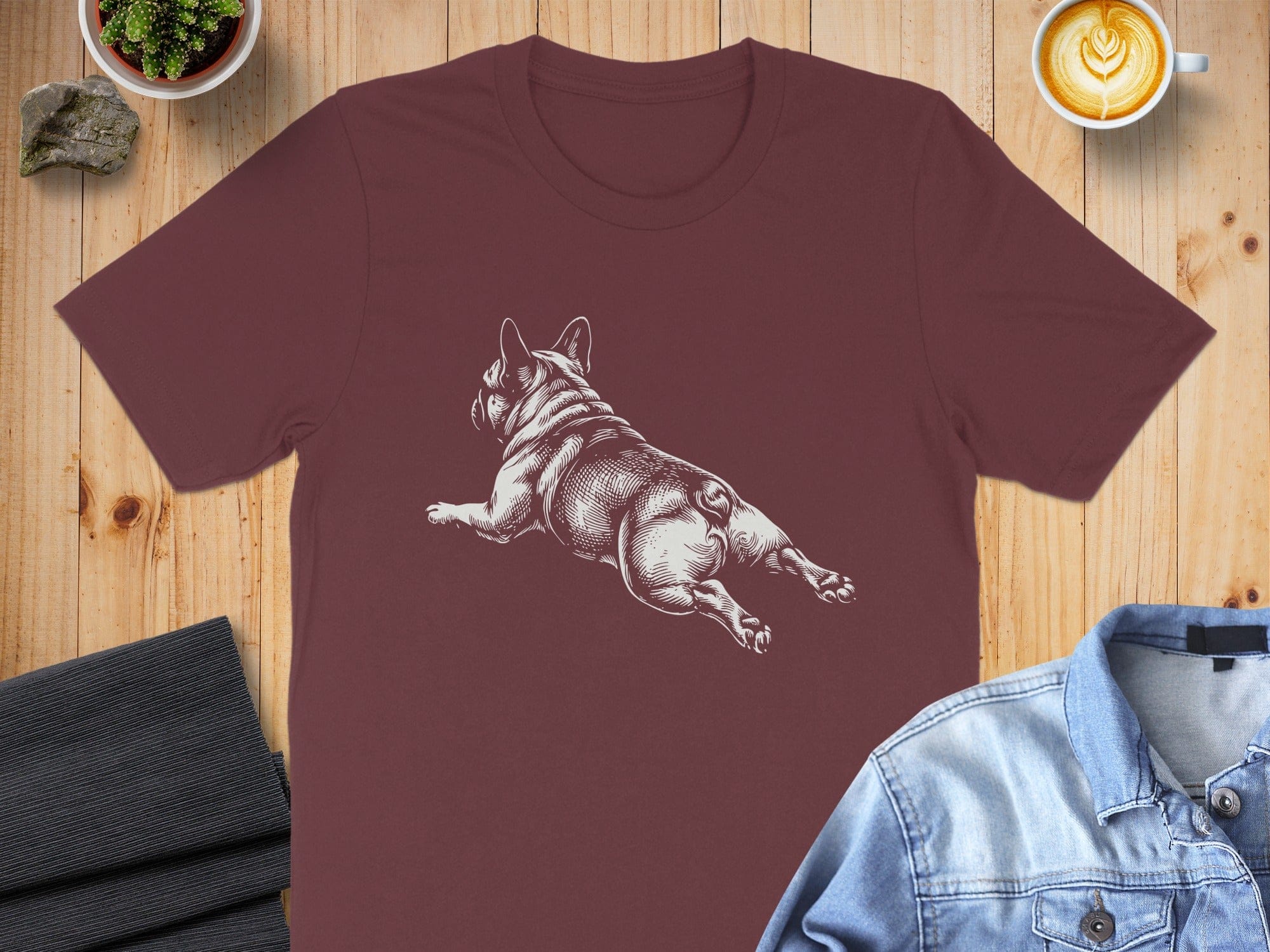 Adorable French Bulldog Sketch T-Shirt Casual Wear