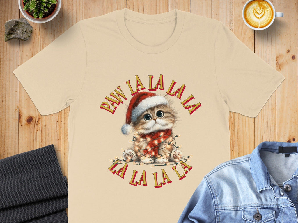 Cute Christmas Cat In Santa Hat T-shirt