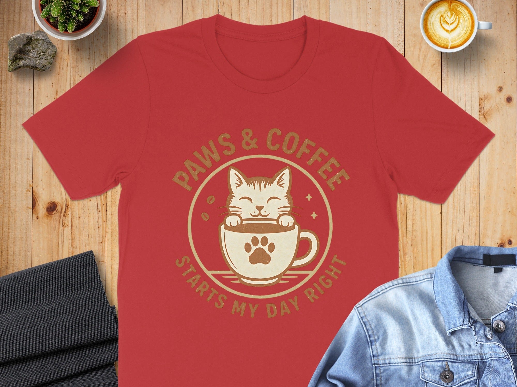 Paws and Coffee Starts My Day Right T-shirt