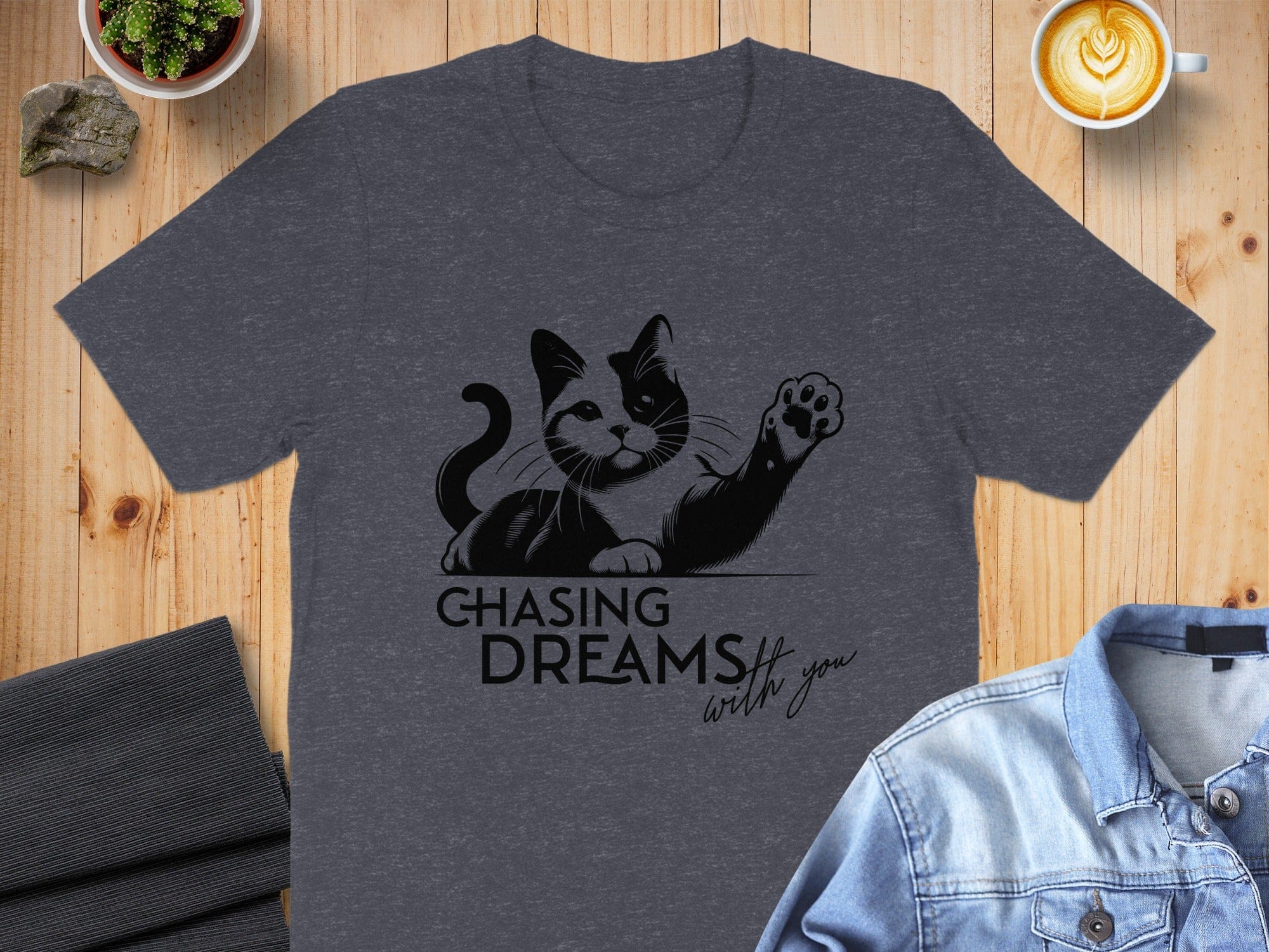 Chasing Dreams With You Cat Graphic T-Shirt