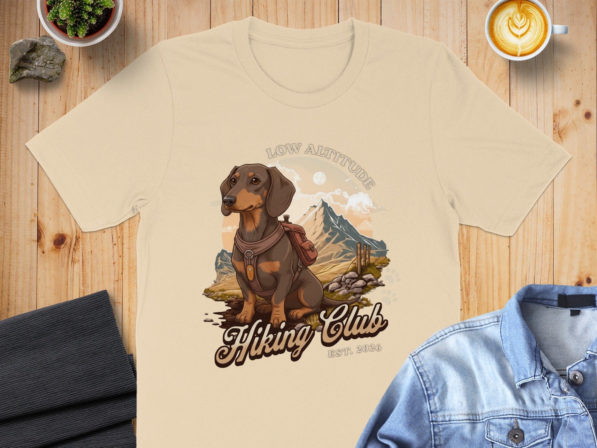 Low Altitude Hiking Club Dachshund T-shirt Design