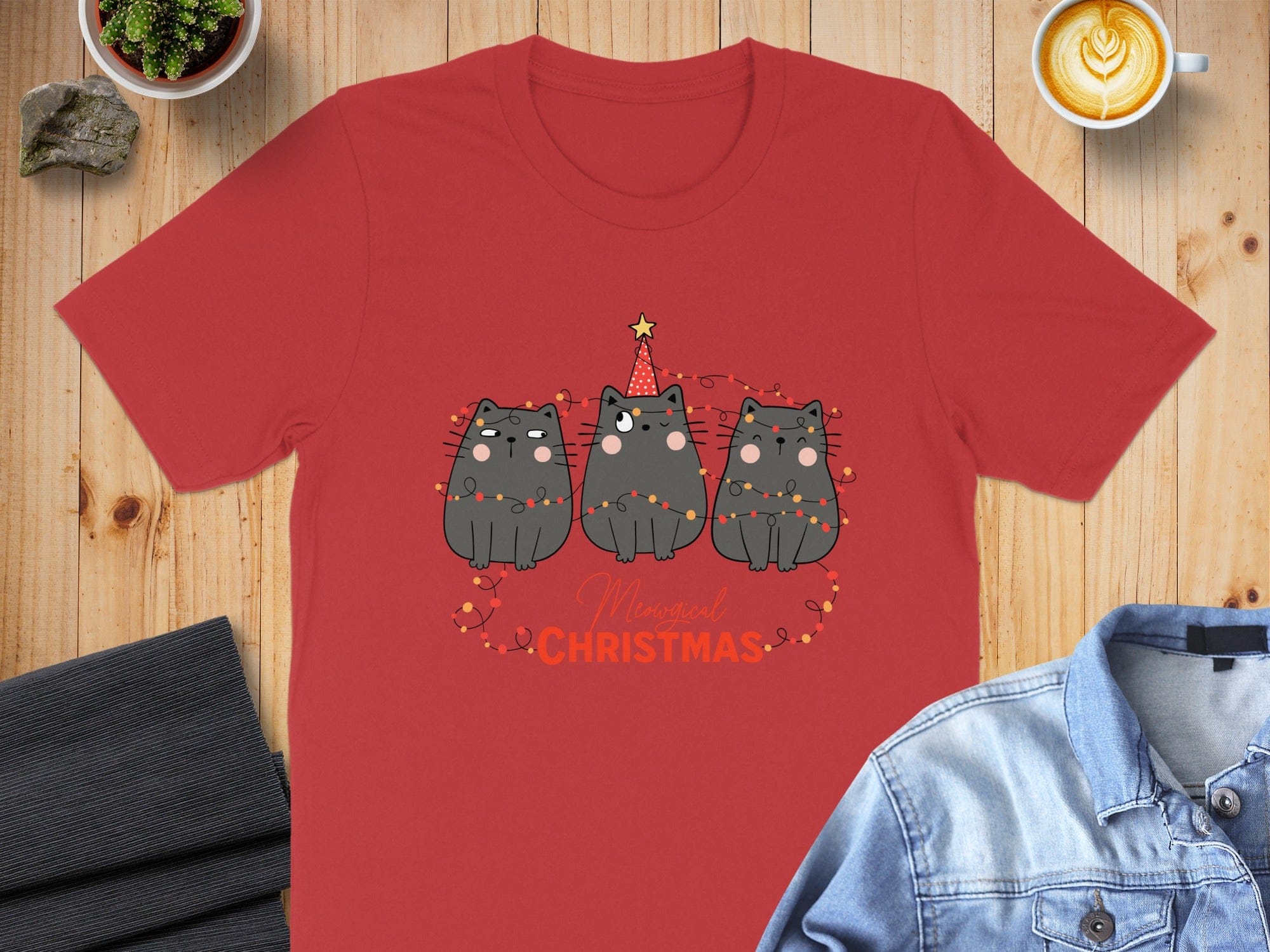 Magical Christmas Cat Trio Graphic Tee
