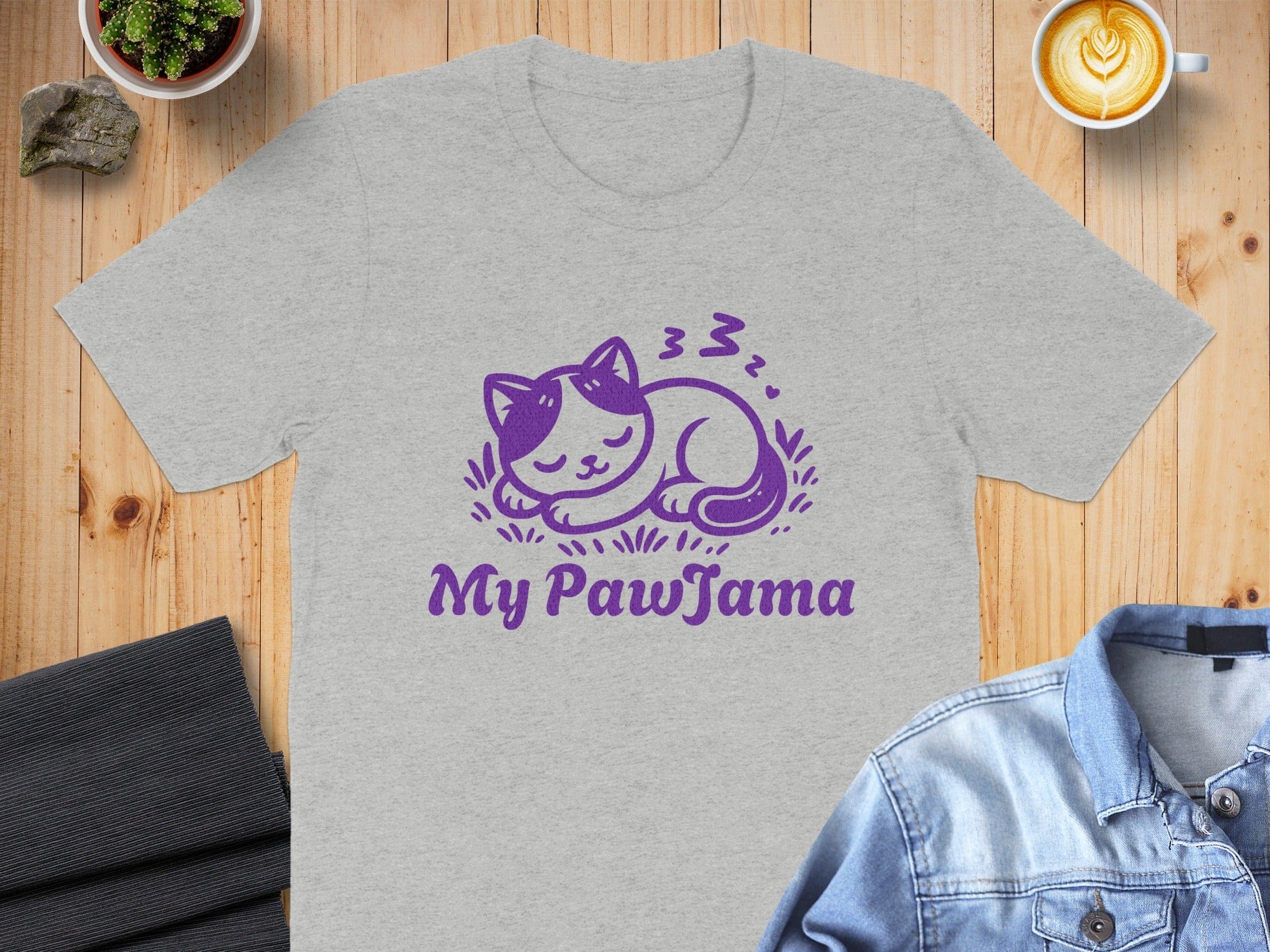 Cute Sleeping Cat My PawJama Graphic T-shirt