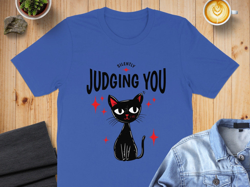 Judging You Shirt with Cat Illustration Quiet Humor